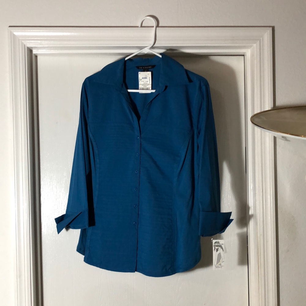 Women's Blue Button-Up Shirt